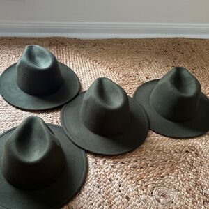 4 unisex dark green hunting hats wool Stylish Olive Green Fedora Hat